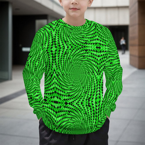 Green Triangle Vortex Kids' Pullover Sweater