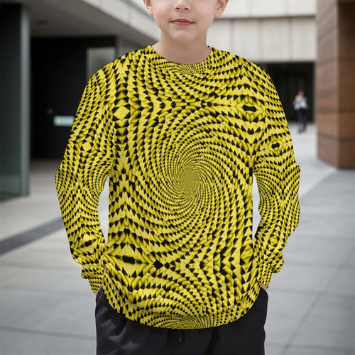 Yellow Triangle Vortex Kids' Pullover Sweater