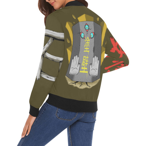 Nurikabe All Over Print Bomber Jacket for Women (Model H19) 