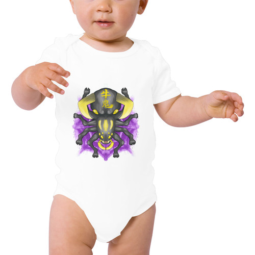 Ushi Oni Black Baby Short Sleeve One Piece (Front Printing)