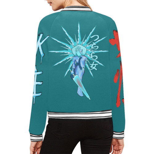 Tsurara Onna All Over Print Bomber Jacket for Women (Model H21)