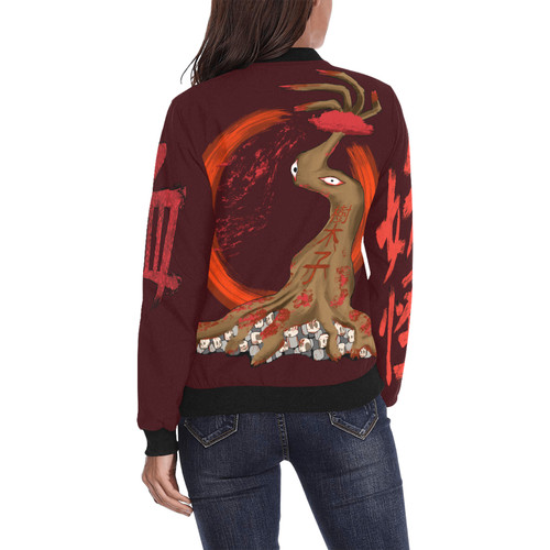 Jubokko All Over Print Bomber Jacket for Women (Model H36) 