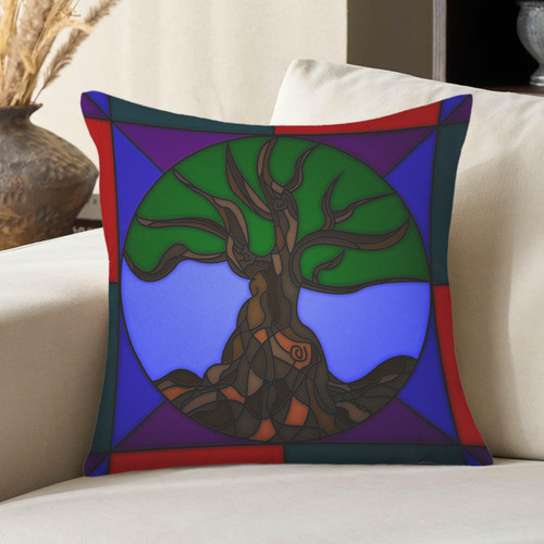 Stained Glass Tree of Life Envelope Pillow Case (Two-Sided Print)