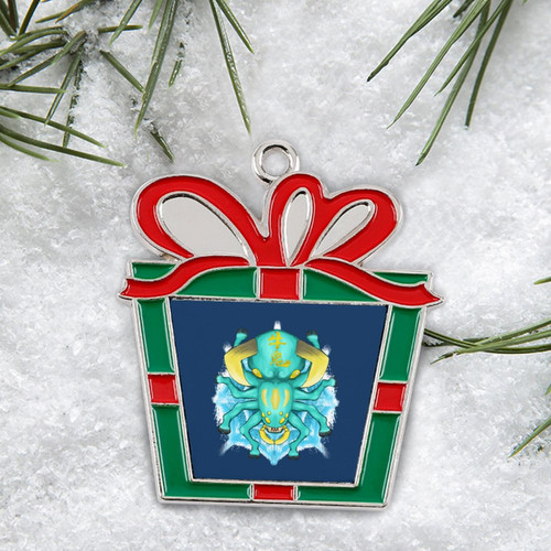 Ushi Oni Christmas Aluminum Ornament-Trapezoid