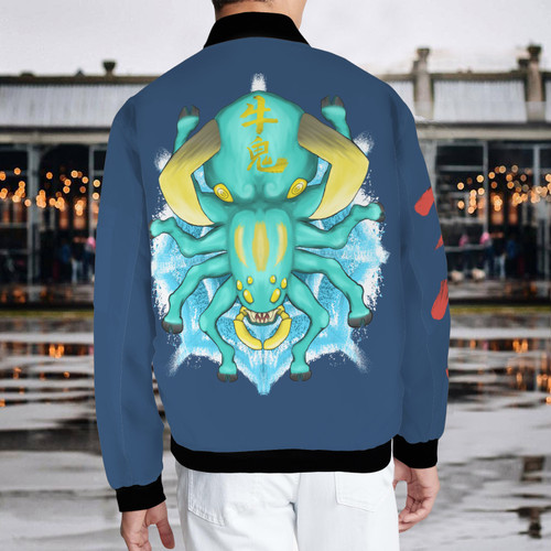 Ushi Oni Men's Bomber Jacket (Model H65)
