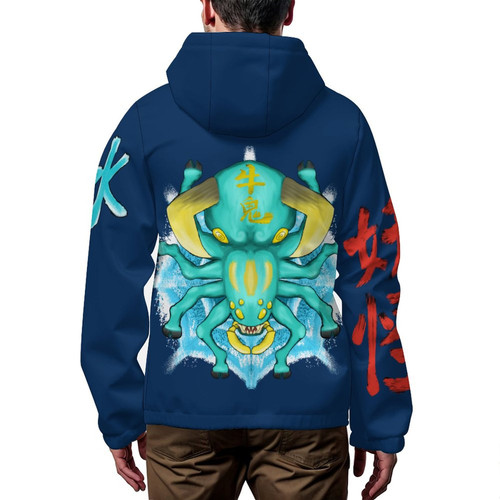 Ushi Oni Men's Hooded Windbreaker Jacket