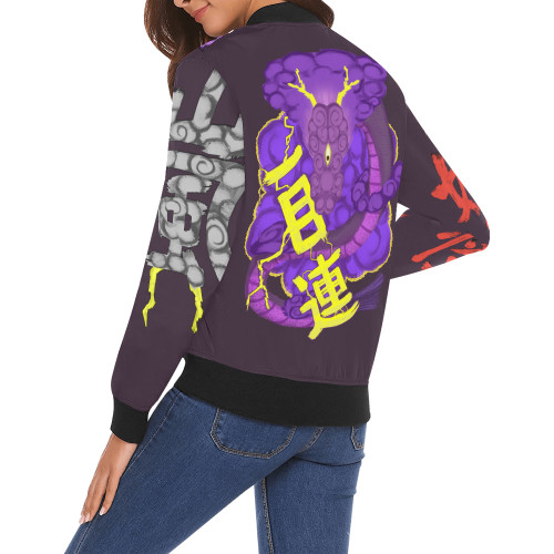Ichimokuren All Over Print Bomber Jacket for Women (Model H19) 