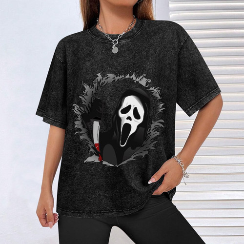Scary Movie Washed Drop Shoulder T-Shirt 