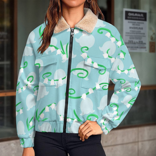 Lily Of the Valley Women's Patch Pocket Fleece Jacket