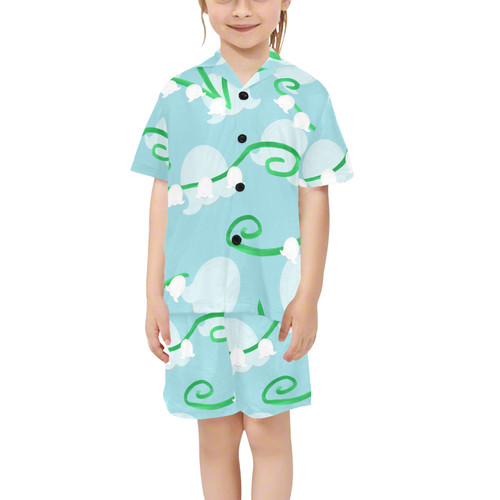 Lily Of the Valley Little Girls' V-Neck Short Pajama Set