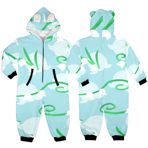 Lily Of the Valley One-Piece Zip up Hooded Pajamas for Little Kids