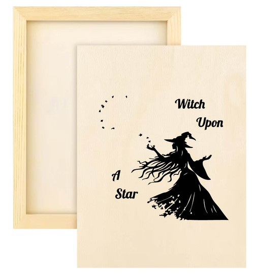 Witch Upon A Star Engraved Wooden Sign