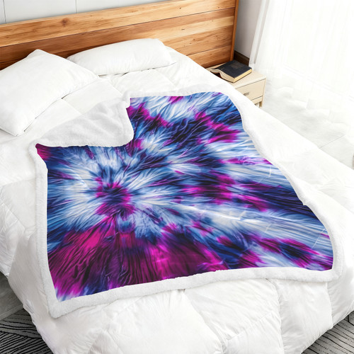 Tie Dye 6 Double-Layer Fleece Blanket 51"x59"