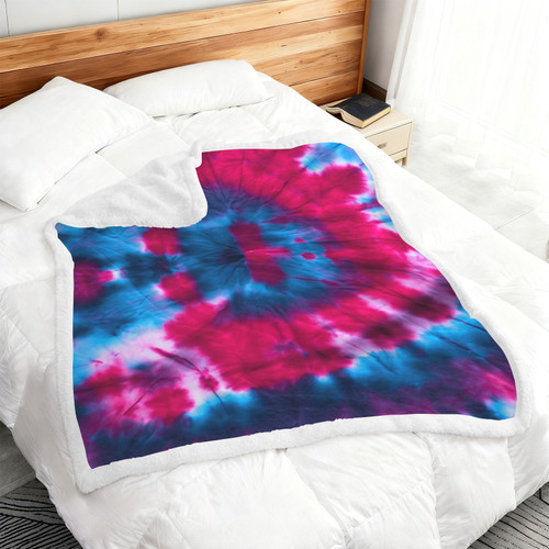 Tie Dye 8 Double-Layer Fleece Blanket 51"x59"