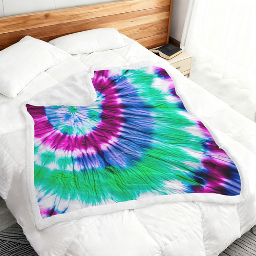 Tie Dye 9 Double-Layer Fleece Blanket 51"x59"