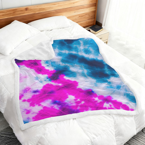 Tie Dye 10 Double-Layer Fleece Blanket 51"x59"