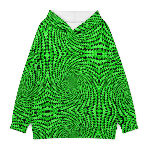 Green Triangle Vortex Women's Drop-Shoulder Hoodie