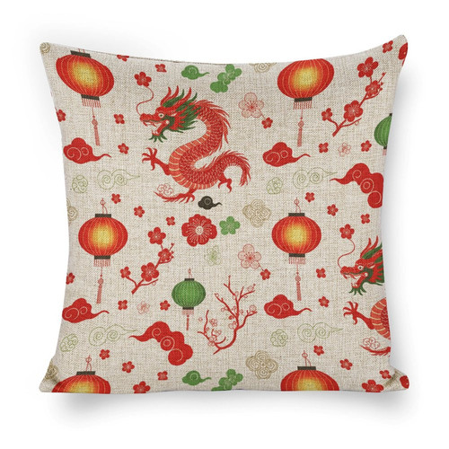 Fúyún Linen Pillow Case 18x18 inch (Two-Side Printing) (Single Pack)