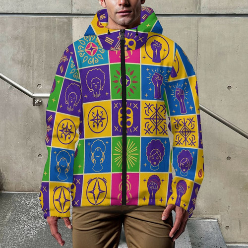 Black Legacy Men's Hooded Windbreaker Jacket