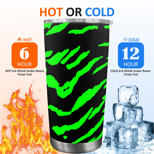 Green Reverse TIger 20oz Mobile Tumbler with Clear Slide Lid