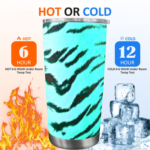 Teal TIger 20oz Mobile Tumbler with Clear Slide Lid