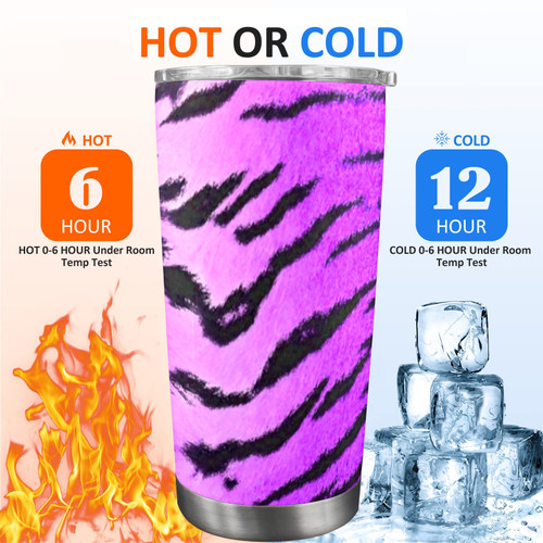 Purple TIger 20oz Mobile Tumbler with Clear Slide Lid