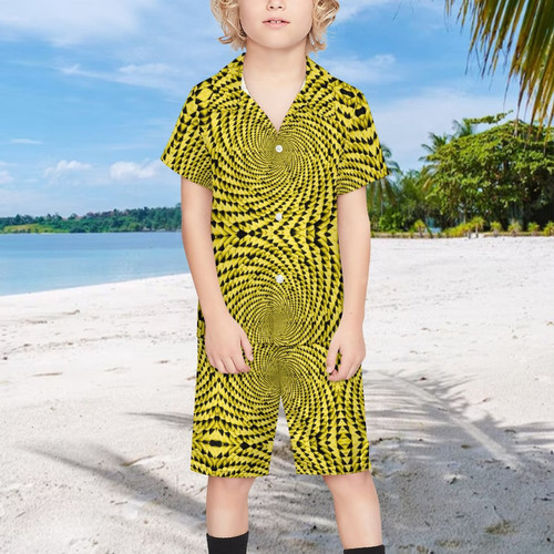 Yellow Triangle Vortex Children's Casual Beach Set