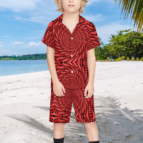 Red Triangle Vortex Children's Casual Beach Set