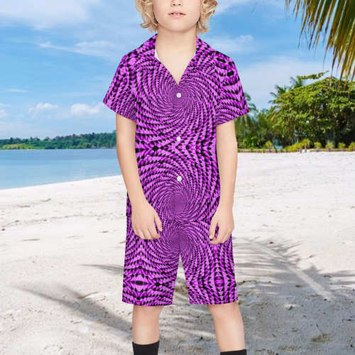 Pink Triangle Vortex Children's Casual Beach Set
