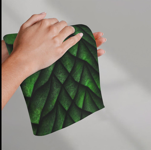 Green Dragon Scale Hand Towel (One Side)