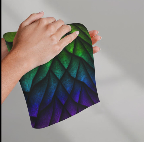Rainbow Dragon Scale Hand Towel (One Side)