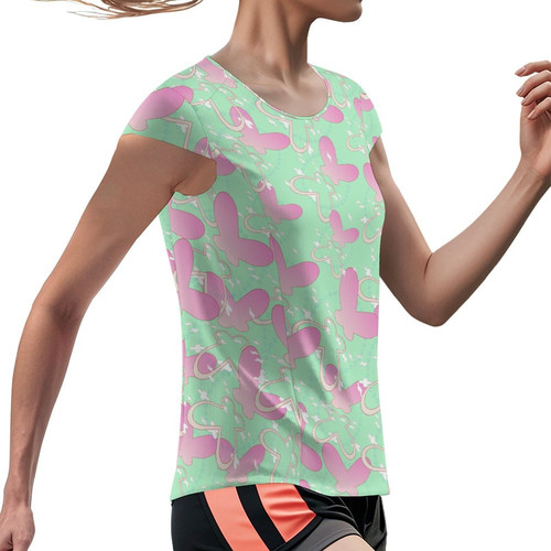 Floral Butterflies Women's Ice Silk Quick-Dry Sports T-Shirt
