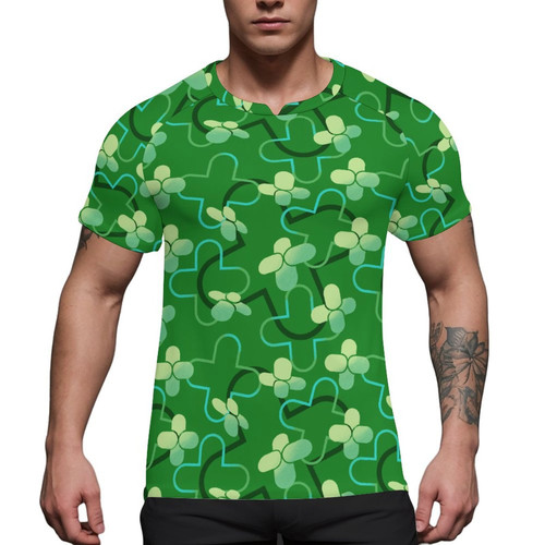 Halftone Clover Men's Ice Silk Quick-Dry Sports T-Shirt