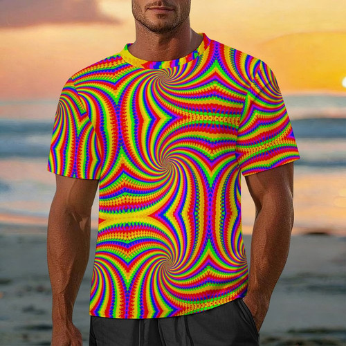 Rainbow Spiral All Over Print Men's T-Shirt