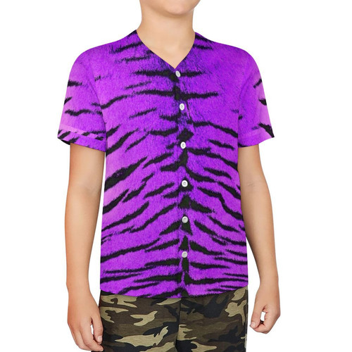 Purple Tiger Youth Baseball Jersey