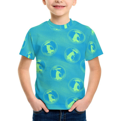 My Neighbor Totoro Bubble Walking Mint All Over Print Teen T-shirt
