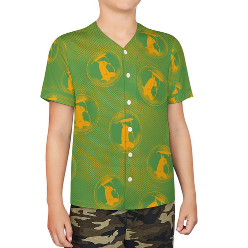 My Neighbor Totoro Bubble Walking Gold Kids Baseball Jersey