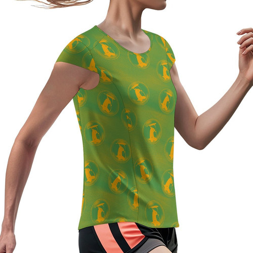 My Neighbor Totoro Bubble Walking Gold Women's Ice Silk Quick-Dry Sports T-Shirt