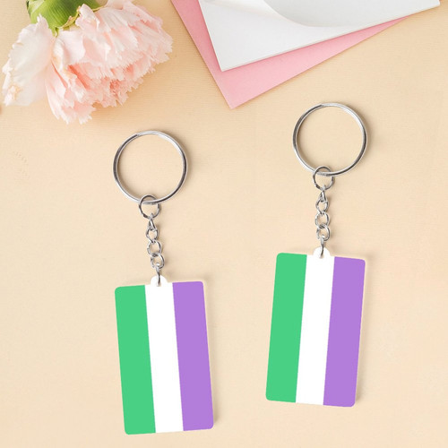 Genderqueer Acrylic Keychain