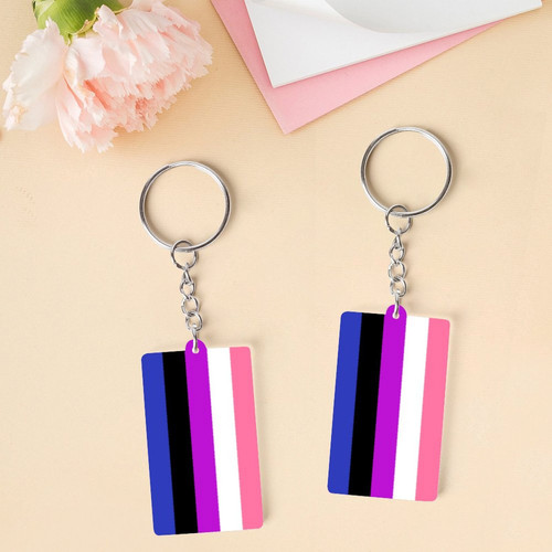 Genderfluid Acrylic Keychain
