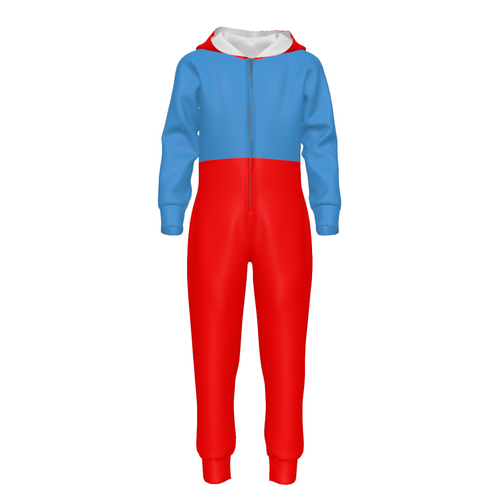 Head Blue Guy Kids Hooded Jumpsuit