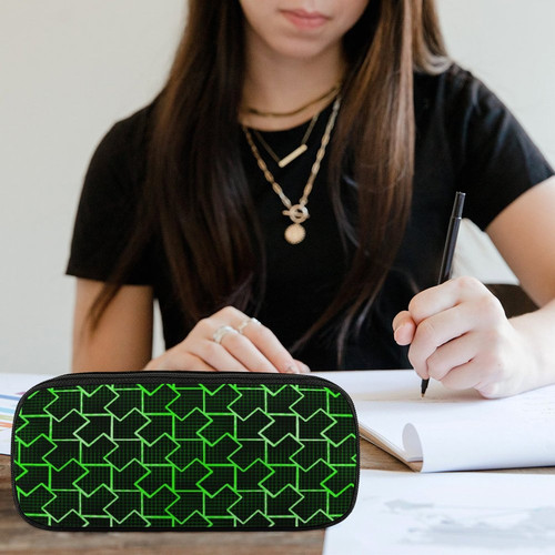 Vector Arrows Leather Pencil Bag