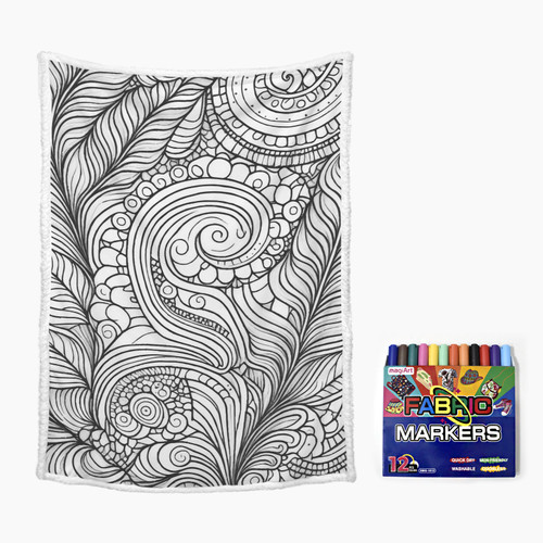 Paisley 2 Doodle Blanket