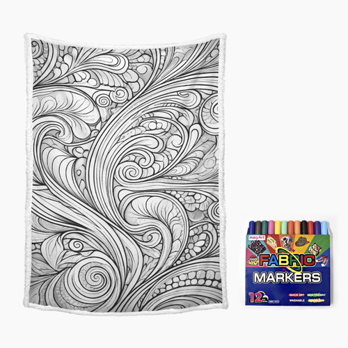 Paisley 3 Doodle Blanket