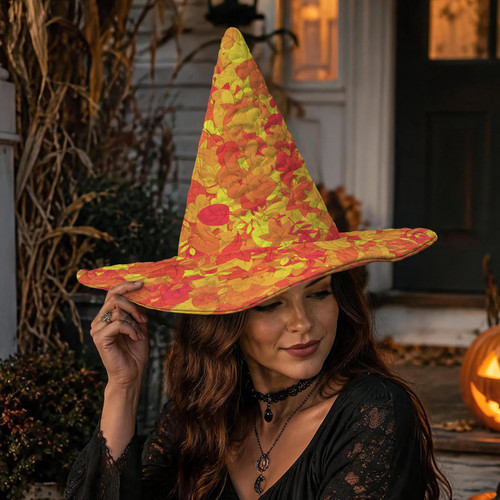 Autumn Leaves Quilted Witch Hat