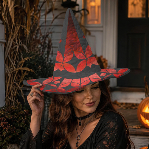 Stained Glass Bloodstone Quilted Witch Hat