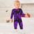 Purple Skulls & Flowers Long-Sleeve Baby Romper