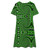 Green Swirling Clouds Women's Casual T-Shirt Dress