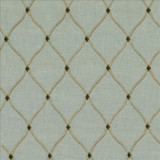 Bluffton Porcelain by Kasmir Designer Fabric 1441 100% Polyester Embroidery 100% Rayon INDIA 15,000 Wyzenbeek Double Rubs Horizontal: 4 2/8 inches and Vertical: 6 1/8 inches 51 - 55 - Swanky Fabrics -