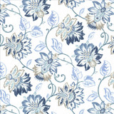Brookmere Blue by Kasmir Designer Fabric 5081 100% Cotton INDIA 3,000 Wyzenbeek Double Rubs Horizontal: 18 inches and Vertical: 18 2/8 inches 54 - Swanky Fabrics -